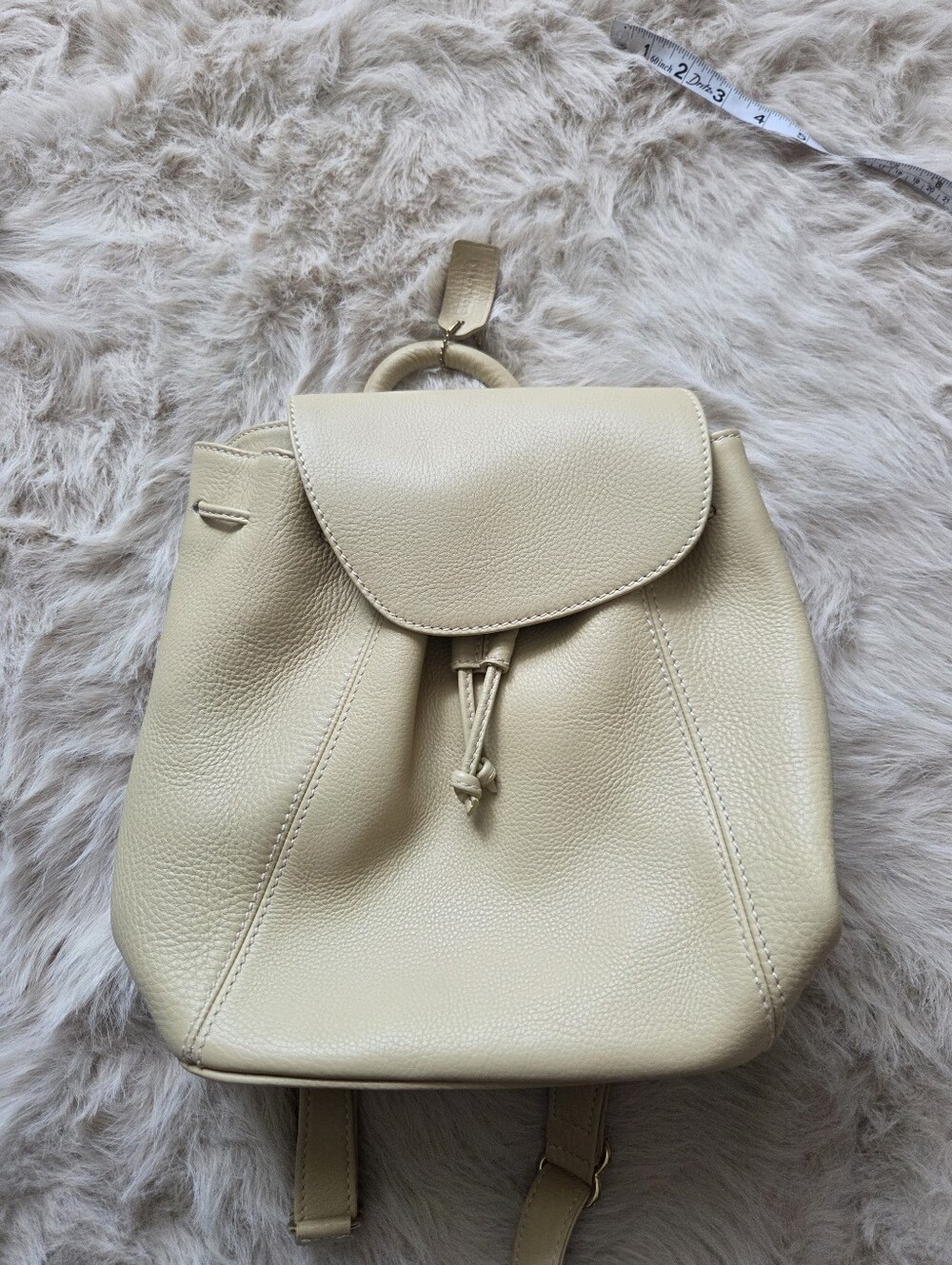 Vintage Coah  Cream Leather Backpack - Women